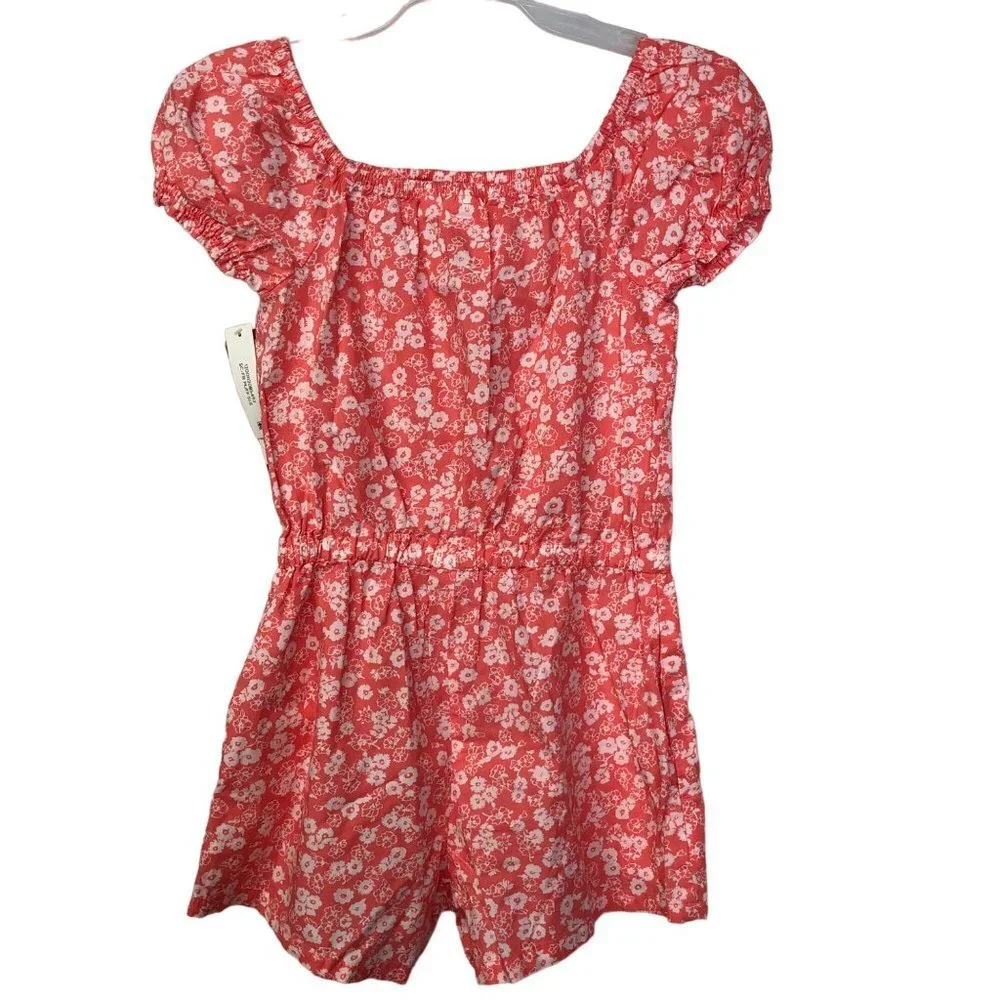 GAP Girl's‎ Soft Chambray Short Puff Sleeve One Piece Romper NWT